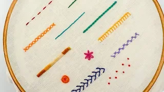 TOP 12 STITCHES IN HAND EMBROIDERY | Tutorial for Beginners