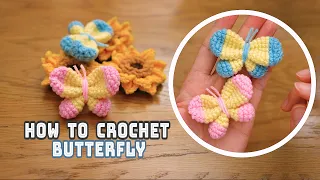 How to Crochet  | simple & easy Butterfly amigurumi tutorial | 蝴蝶钩针编织