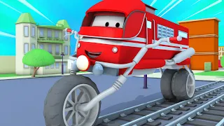Поезд Трой -  Поезд мотоцикл - Автомобильный Город 🚄 детский мультфильм