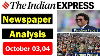 Indian Express newspaper Analysis (October 03 & 04 ):- Pandora Papers, NIA, Climate Change #IAS