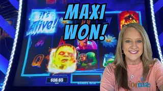 I Won the MAXI on Frankenstein!  #slots #casino #slotmachine