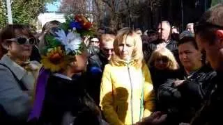 Руденко Татьяна лидер Кредитного Майдан. митинг Валютный бунт 9 октября 2014.