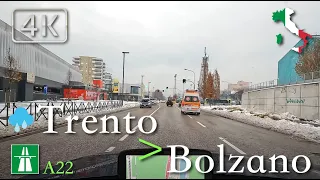 ASMR Driving in the rain (Trentino Alto Adige), Italy [A22 | Trento ⩾ Bolzano] December 2022 | ☔