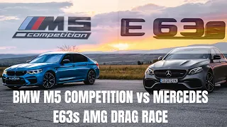 BMW M5 Competition vs Mercedes E63 AMG Drag Race | Rolling Race