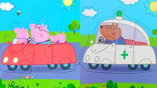 Свинка Пеппа, Доктор Медведь и Мистер Зебра - собираем пазлы для детей Peppa Pig | Merry Nika