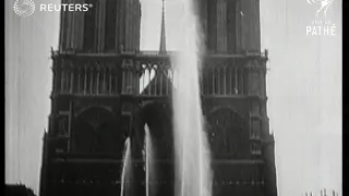 FRANCE: Paris: Firefighters' hose display (1931)