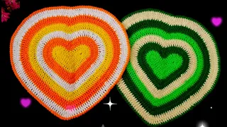New Crochet Heart ❤️ Pattern Design Heart Shape Tablemat | Heart Shape Doormat | Heart Shaped Doilly
