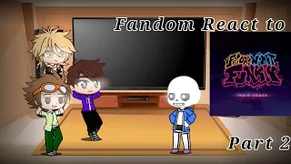 Fandom react to FNF Indie Cross Week 2 : Sans | Gacha Club Reaction