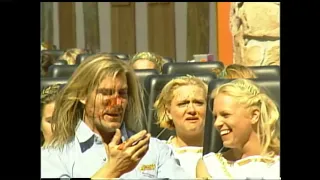 Watch as a bird bloodies superstar Fabio on a roller coaster at Busch Gardens in Virginia