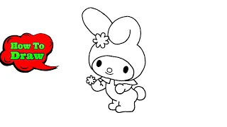 How To Draw My Melody | My Melody Drawing | Cute Easy Step By Step Drawing Tutorial