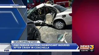 One person suffers significant injuries after crash in Coachella