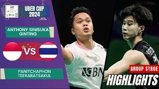 Anthony Sinisuka Ginting (INA) vs Panitchaphon Teeraratsakul (THA) - Group Stage | Thomas Cup 2024