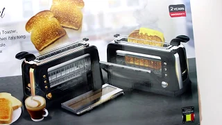 2 Scheiben Toaster mit Glas Fenster und Sandwichzange WT-900 TurboTronic