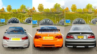 BMW M4 GTS vs BMW M3 GTS vs BMW M3 GTR | COMPARISON (SOUNDCHECK,ACCELERATION,TOP SPEED) | FH4