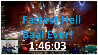 World Record! Kill Hell Baal! 1:46:03 - Diablo 2 Resurrected