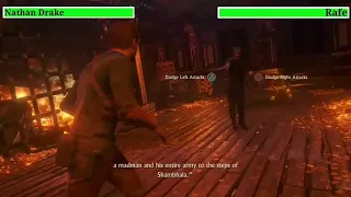 Nathan Drake vs. Rafe with healthbars