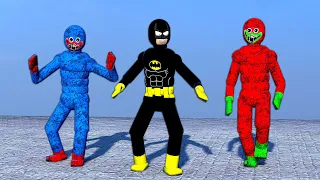 Batman doll vs Team Huggy Wuggy & NPCs with Active Ragdoll Physics - Overgrowth