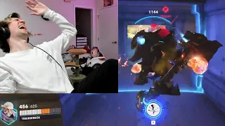 xQc reacts to Train playing Overwatch 2