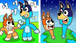 ROBLOX PERO EL CUELLO DE BLUEY Y BINGO CRECE cada SEGUNDO 🤣 LAS AVENTURAS DE BINGO Y BLUEY en ROBLOX