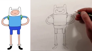 How to Draw FINN from ADVENTURE TIME (EASY)