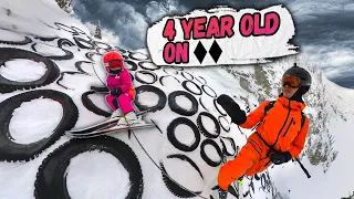 4 Year Old Girl Skis Double Black Diamond | Outdoor Adventure Family