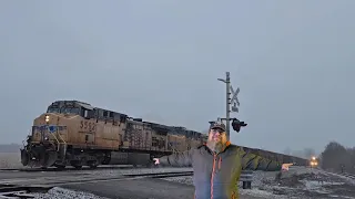 Union Pacific Eastbound Special On A Cold Day