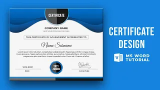 Certificate Design in MS Word | How to Make a Certificate Design in Microsoft word