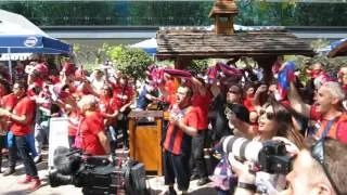 Saski Baskonia fans band show at fan zone before Fenerbahçe game