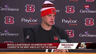 Bengals' Burrow talks season-ending wrist injury suffered during TNF