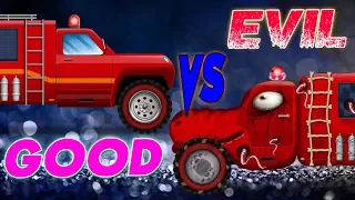 Kids Rhymes | Good vs Evil | Fire Truck | Emergency Vehicles | Vehicle Battles