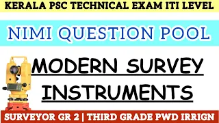 NIMI QUESTION ANSWERS MODERN SURVEY INSTRUMENTS TOTAL STATION EDM GPS FOR SURVEYOR & THIRD GRADE PWD