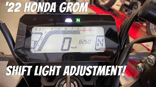 Adjusting the Shift Light on the 2022 Honda Grom!