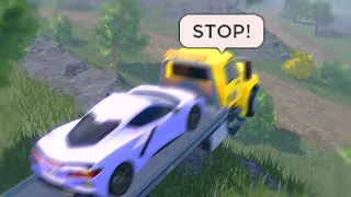 He Drove My Car Of A Cliff.. His Dad Was Mad.. (Roblox)