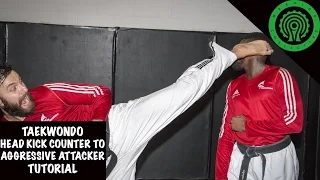 Taekwondo Head Kick Counter to Aggressive Attacker Tutorial