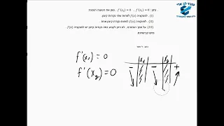 פתרון בוחן 16-האם כשנגזרת מתאפסת אז יש לפונקציה נקודת קיצון ? הקישור לבוחן למטה