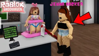 *BROMA*😨ME CONVIERTO EN JENNA PARA ASUSTAR A MI NUEVA HIJA BROOKHAVEN ROBLOX karola20