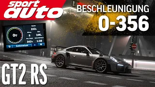 0-356 km/h (221 mph): Porsche 911 GT2 RS (991) meets Autobahn / Topspeed / sport auto