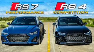 Audi RS4 Competition v RS7 Performance: DRAG RACE