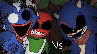 Huggy wuggy and andy vs Sonic .exe ( FNF animation ) part 33