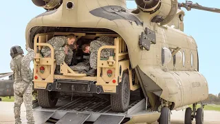 Loading Massive Payloads into US CH-47 Helicopter