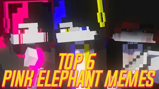TOP 6 PINK ELEPHANT MEMES | MINECRAFT ANIMATIONS