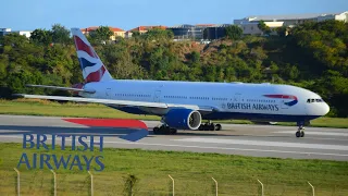 BRITISH AIRWAYS B777-236(ER) (G-YMMA) ARRIVAL + DEPARTURE AT GRENADA!