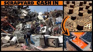 ScrapYard Cash In Steel - Copper Brick - ASMR Metal Melting - Trash To Treasure - BigStackD