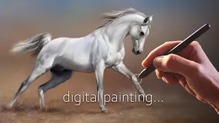 How to draw Running Horse with pastels in Krita