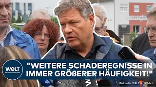 HOCHWASSER IN SÜDDEUTSCHLAND: Habeck besucht Helfer in Flutgebiet! "Das Beste, was das Land hat!"