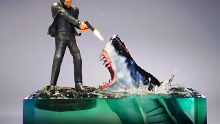 How To Make John Wick vs Shark  Diorama / Polymer Clay / Epoxy resin