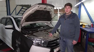 LADA Xray замена помпы (водяного насоса), ремня грм, чистка топливных форсунок.