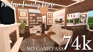 BLOXBURG: 74K ROLEPLAY MODERN FAMILY HOUSE | NO GAMEPASS (with speedbuild)