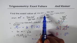 Find Exact Value of (sin 315 + cot 300)^2 Trigonometric Expressions