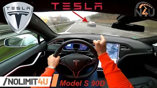 Tesla Model S 90D TOP SPEED & ACCELERATION (0 - 100) REVIEW on German Autobahn / POV by NoLimit4U